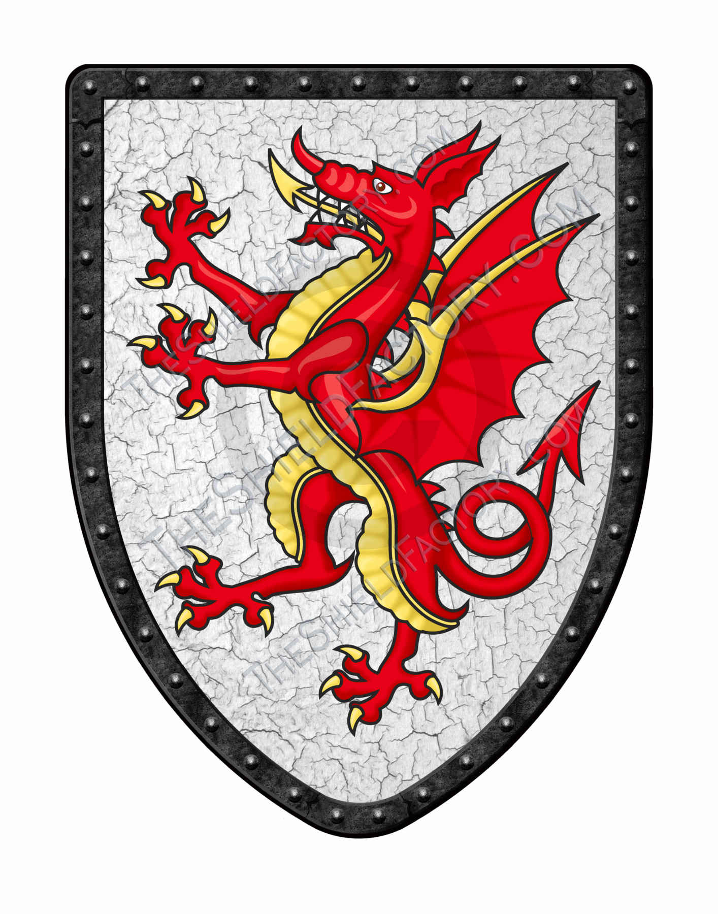 Medieval Dragon Shield Hanging Battle   Tudor  Dragon 